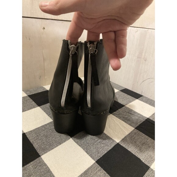 Calou Stockholm Clogs Black Leather Ankle Wrap Zip Bootie Size 38 EU US 7 - Picture 4 of 10